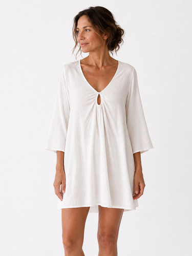 Linen rich tunic dress m - linen,