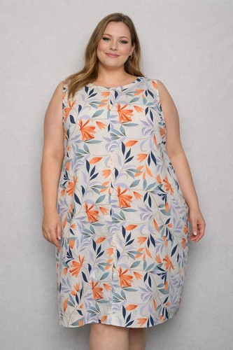 Mini dress tunic linen - dress,